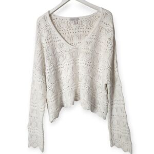 Sincerely Jules White Open Knit Sweater Size Large